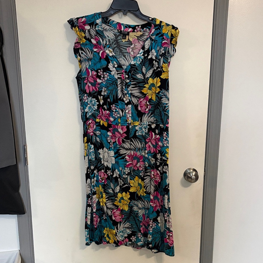 a.n.a Black Floral Midi Dress
